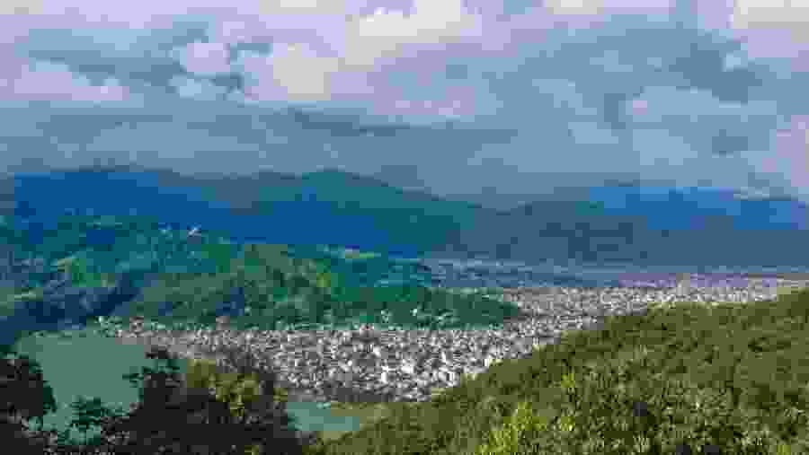 View from World Peacwe Pagoda Pokhara