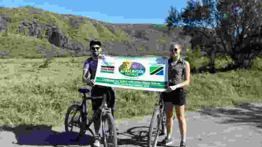 Cycling through Hell's Gate National Park in Nairobi, Kenya