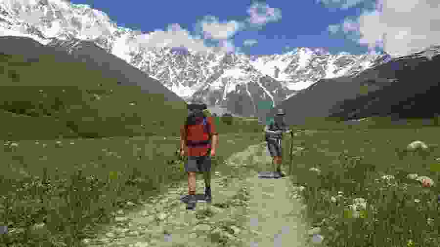 Trekking near the Caucasus mountains