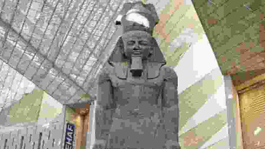 Ramses II Red Granite Statue