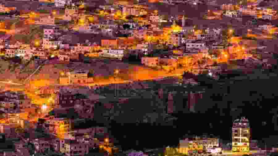 View of Petra City from bird's view