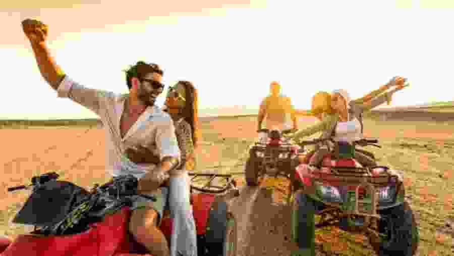 Travelers riding ATVs in Sharm El Sheikh