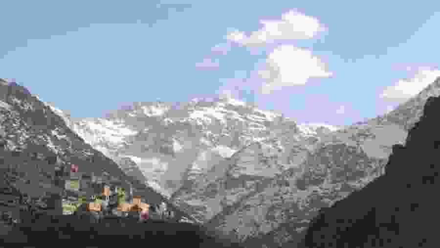 Snow-clad Toubkal Mountain