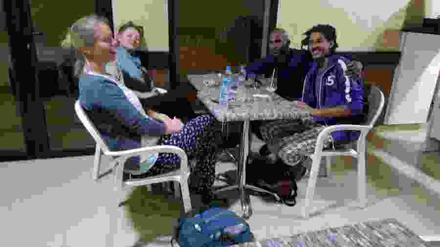 At the end of the tour