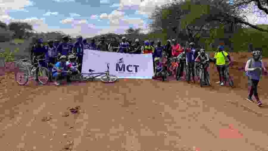 Travellers with cycles in Mt. Kilimanjaro National Park