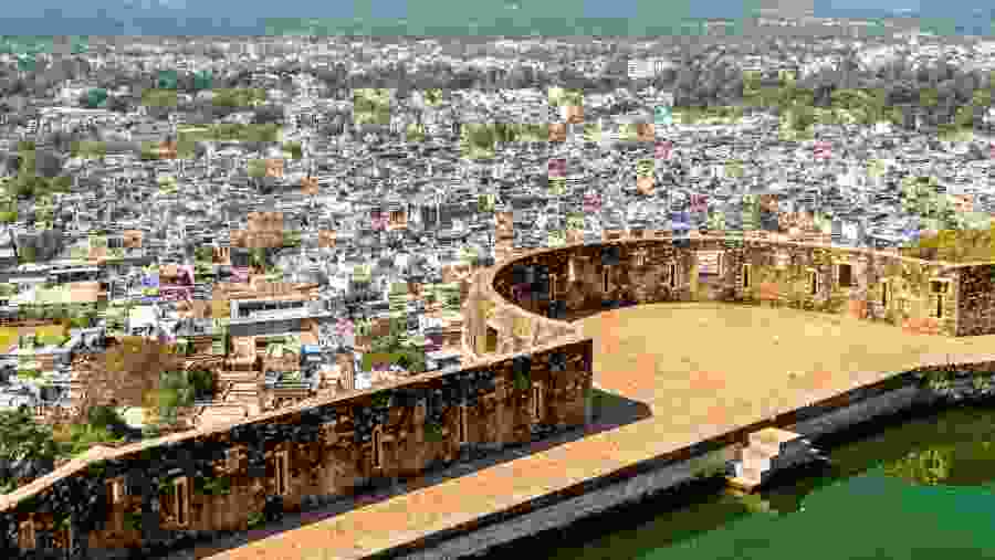 Aerial View of Chittorgarh Town from the Fort