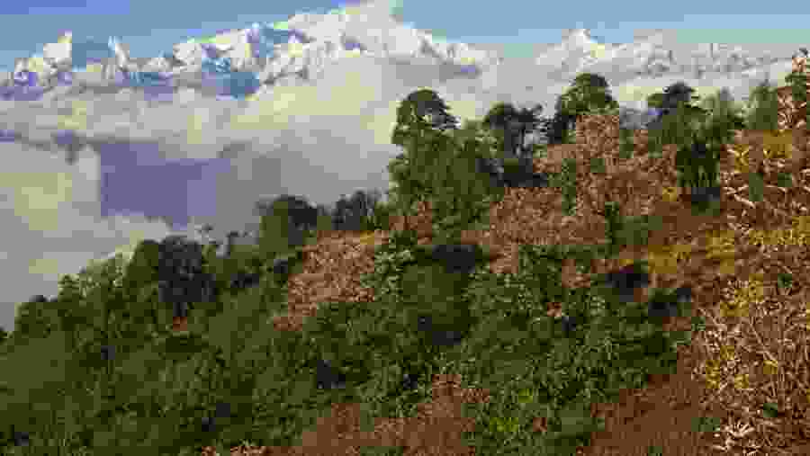 Sleeping Buddha view of Kanchenjunga