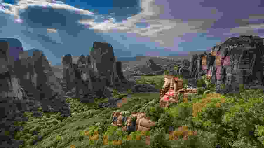 Panoramic view of Meteora