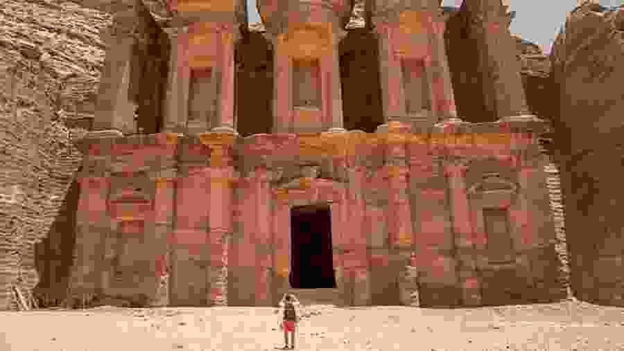 Petra, a famous archaeological site in Jordan's southwestern desert