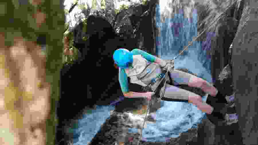 Rapelling at Matacanes Canyon