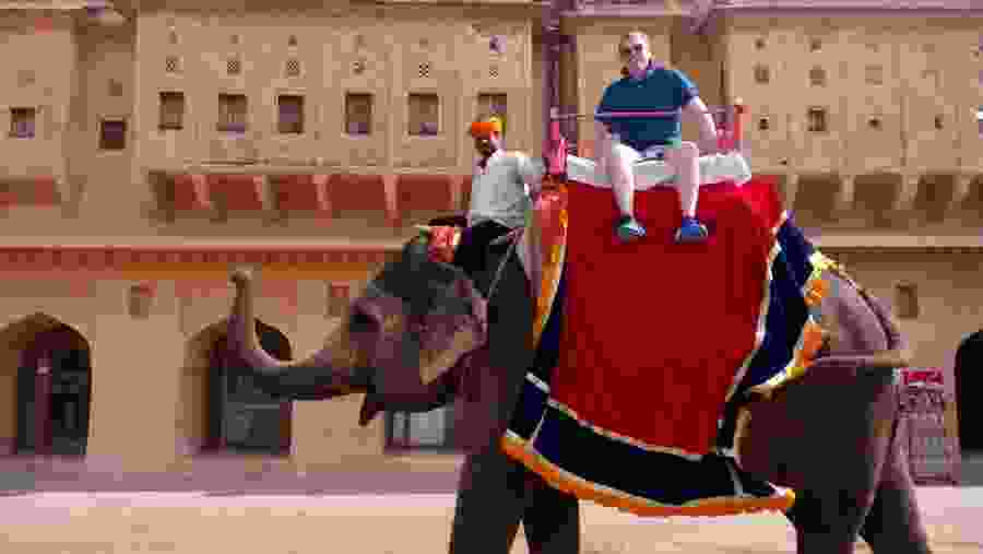 Elephant Ride at Amber Fort