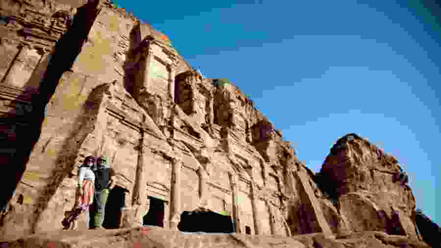 Tourists in Petra ruins