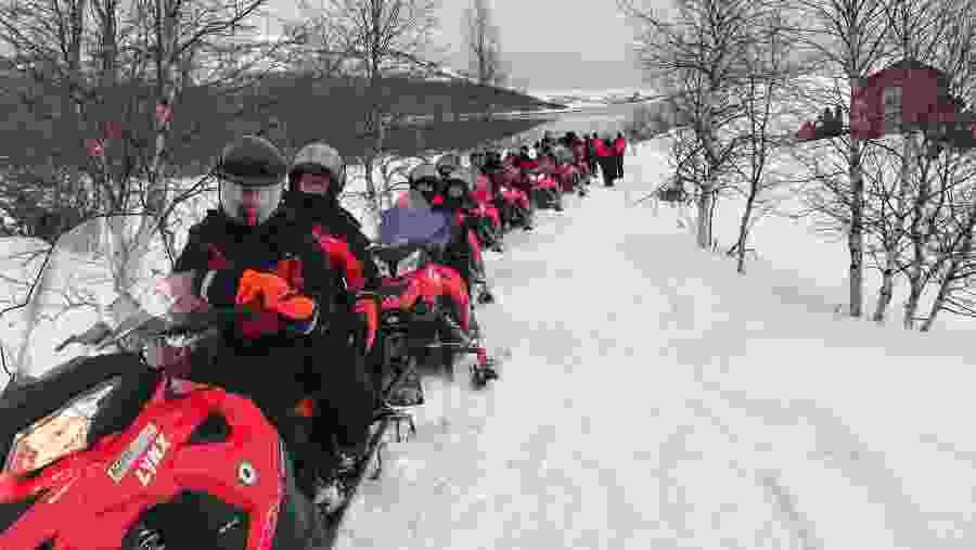 Embark on the snowmobile ride