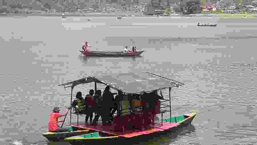 Boating in the Pokhara Lake