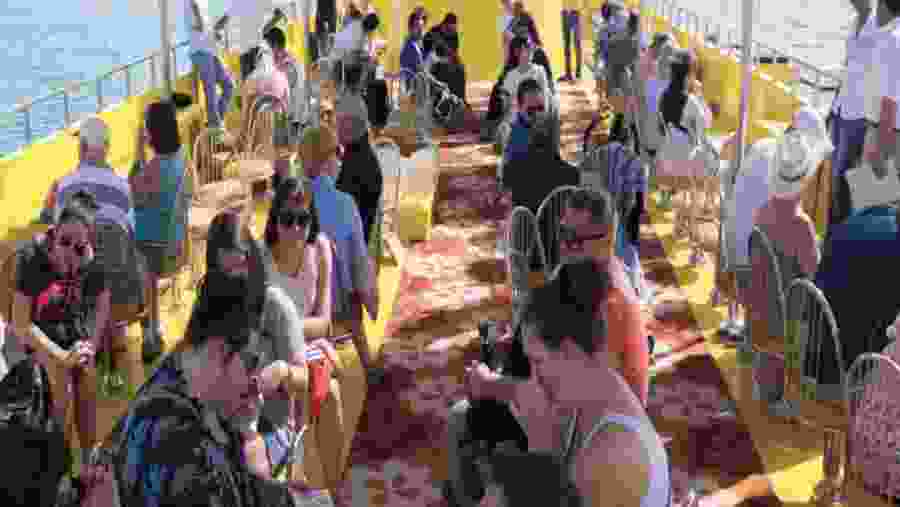 Travelers on a boating experience