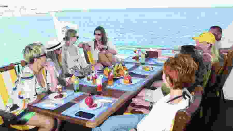 Travelers onboard the Elite VIP Cruise Boats