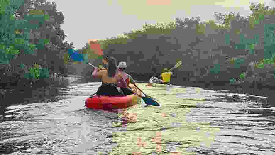 Tourists Kayaking