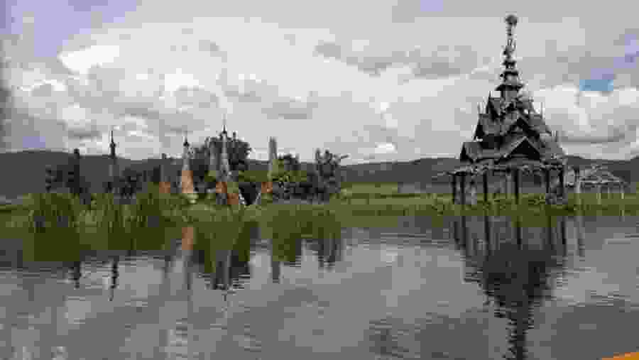Pagodas Are Half In The Water