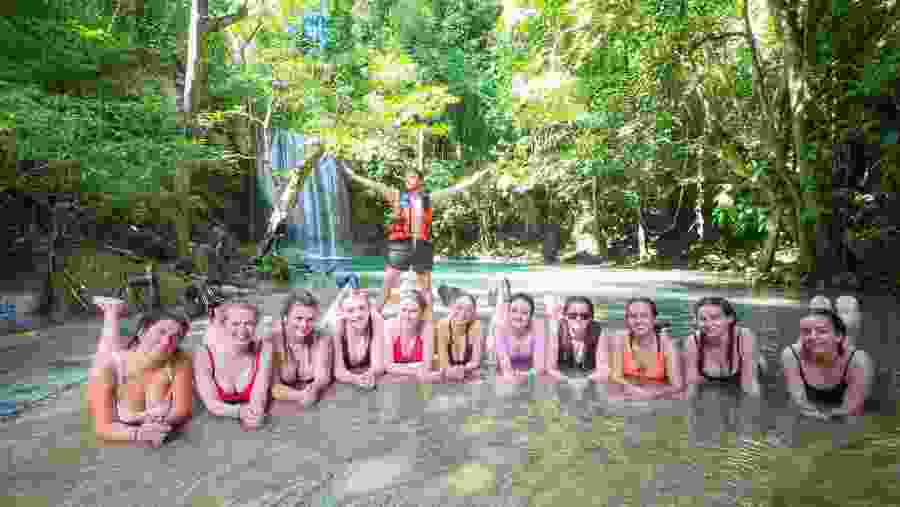 Tourists enjoying the tour
