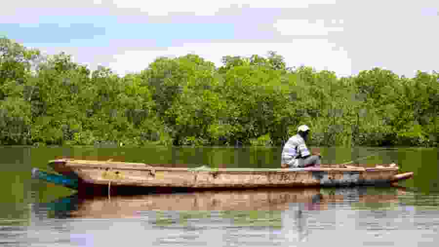 Boat Across Saloum River