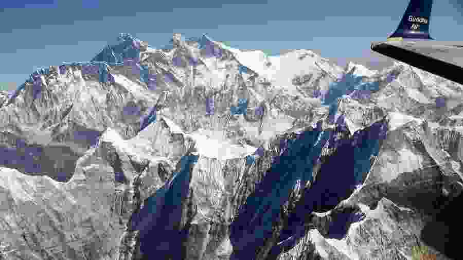 Flying over the Himalayas