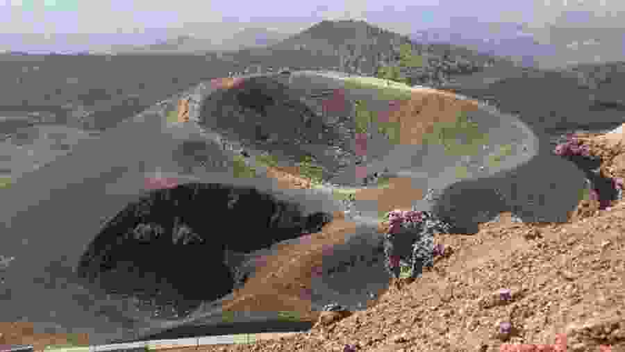 Volcanic crater areas