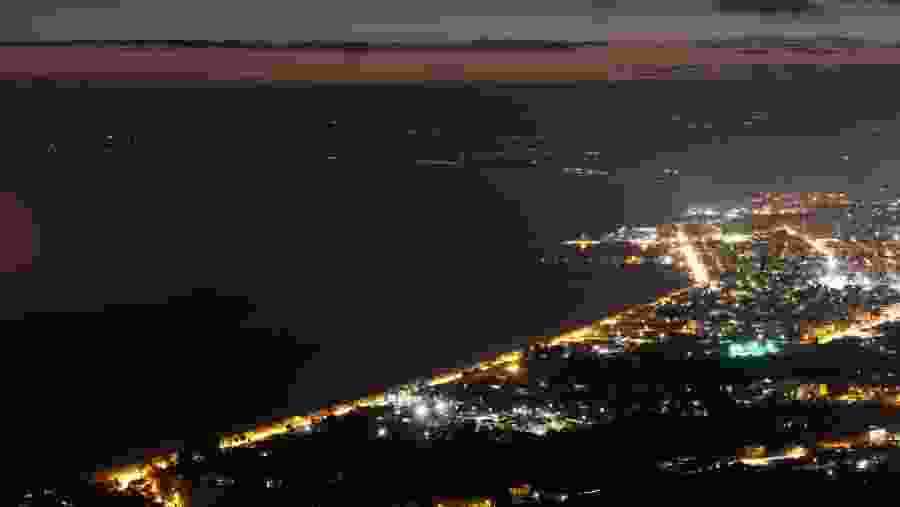 A City in Greece at Night