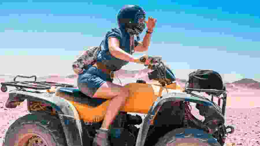 Travelers riding ATVs in Sharm El Sheikh