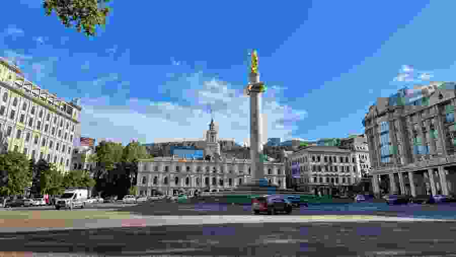 Stroll through the Beautiful Freedom Square in Tbilisi, Georgia