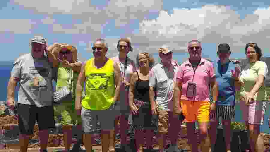 Tourists on the Antigua and Barbuda Tour