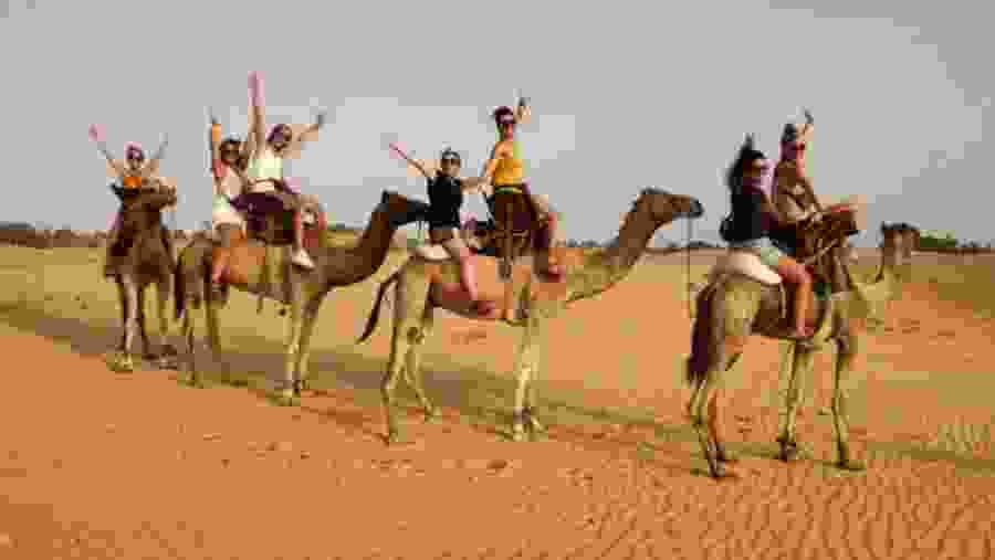 Camel safari in Lompoul Desert