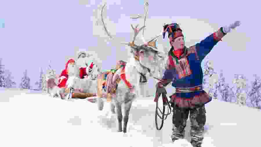 Witness a jolly Santa with the Reindeer in Finland