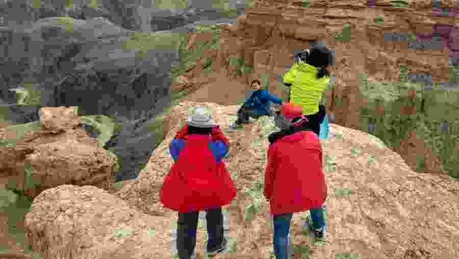 Hiking on a Rocky Terrain