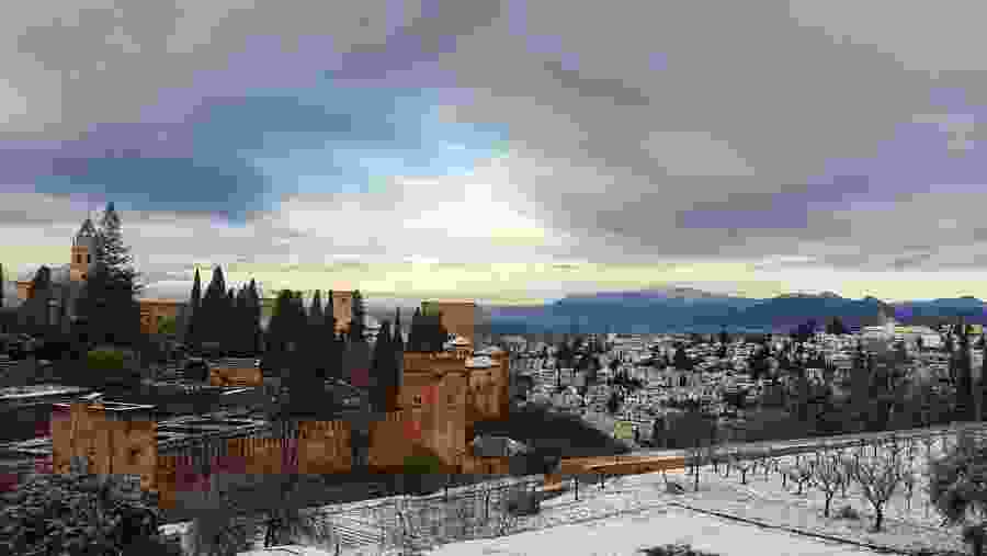 Snow in Alhambra.