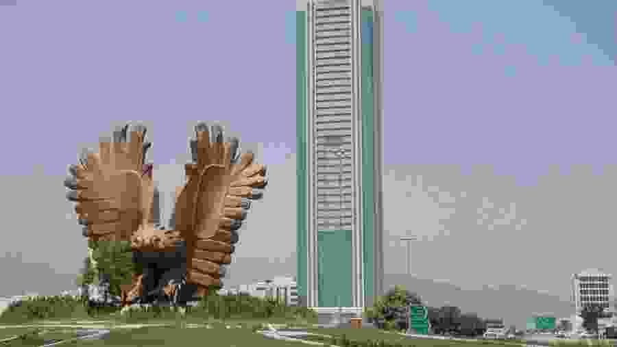 The big eagle at the Fujairah Fort in Dubai