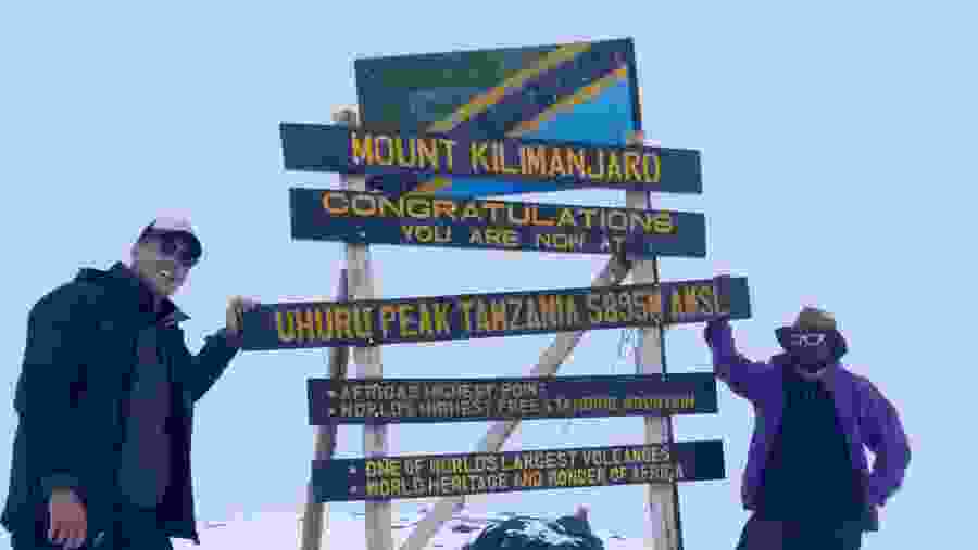 Tourists at Uhuru Peak
