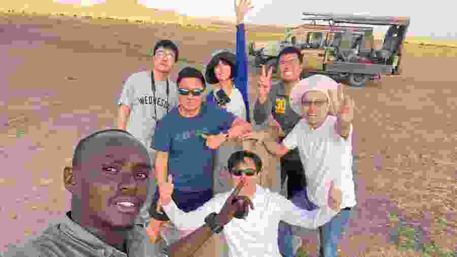 Tourists enjoying the tour