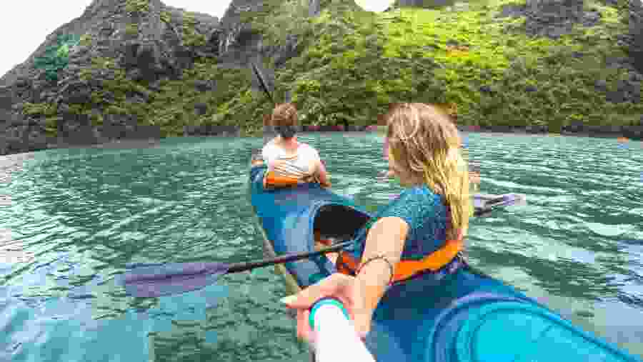 Kayaking in Ha Long Bay