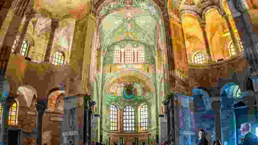 Interior of the Byzantine Basilica of San Vitale
