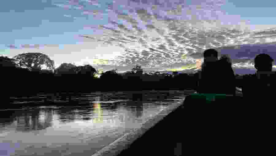 Boat during sunset