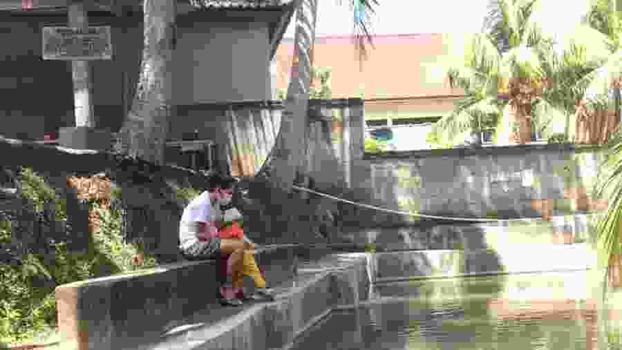 Fishing in a local pond