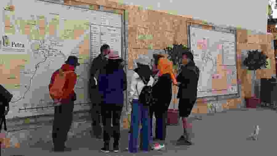 Guide Briefing the Tourists in Petra
