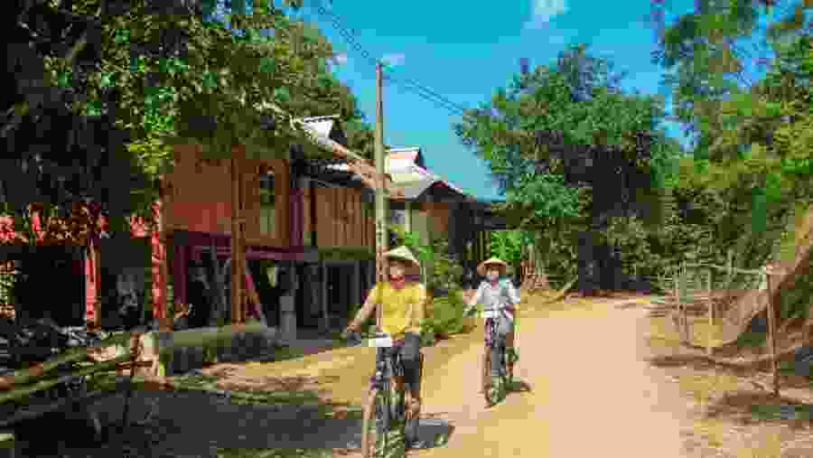 Biking through the villages