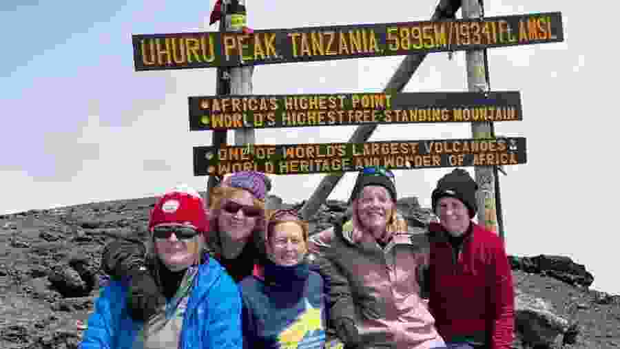 Travelers in Mount Kilimanjaro National Park