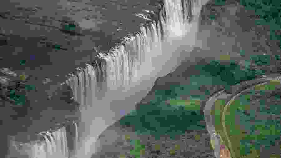 Victoria Falls, a waterfall on the Zambezi River