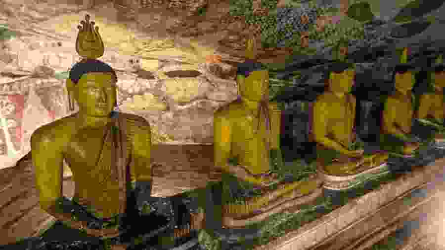 Buddha statues at Dambulla, Sri Lanka