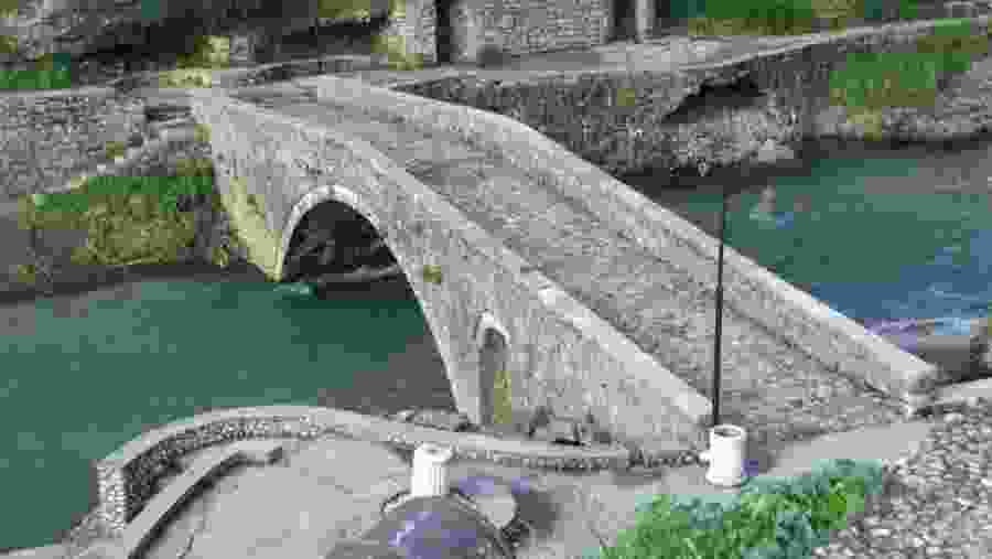 Small arch bridge over a canal
