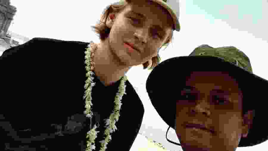 Tourists with the guide