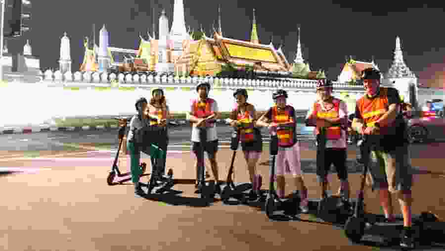 Ride e-scooter in Bangkok, Thailand