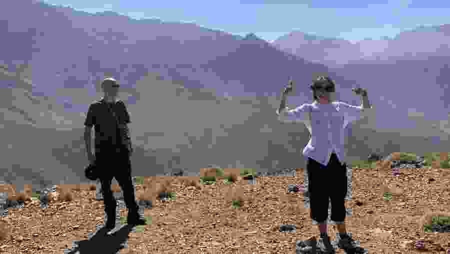 Travellers at the Atlas Mountains